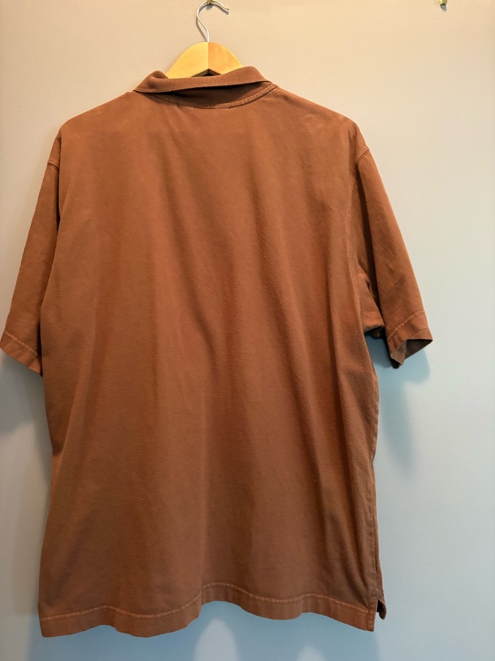 Eddie Bauer Men's Polo Shirt in Rust Brown Fisherman Y2K - Picture 4 of 9